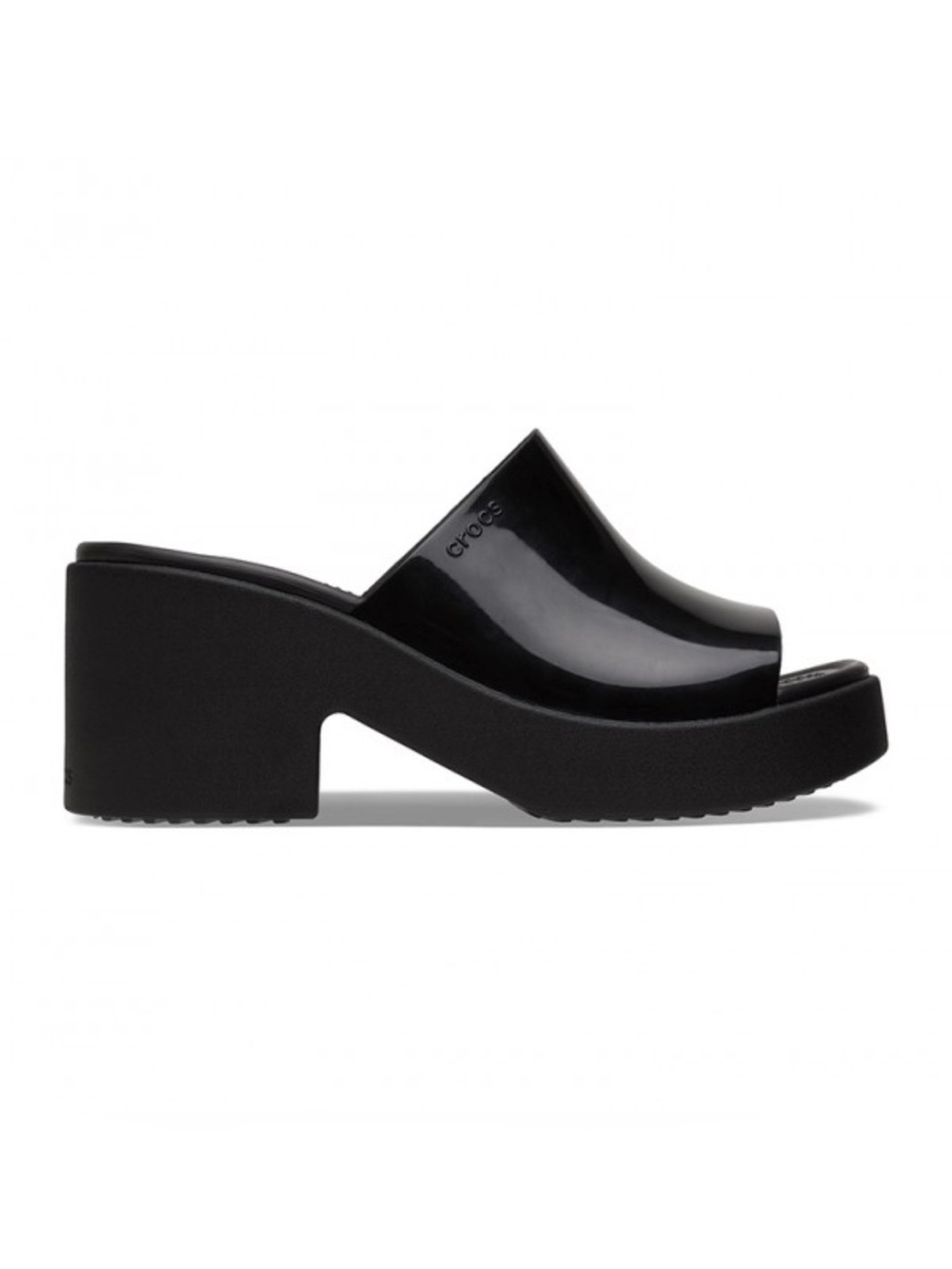 Crocs Brooklyn Slide High Black Shine Heel Women's 7
